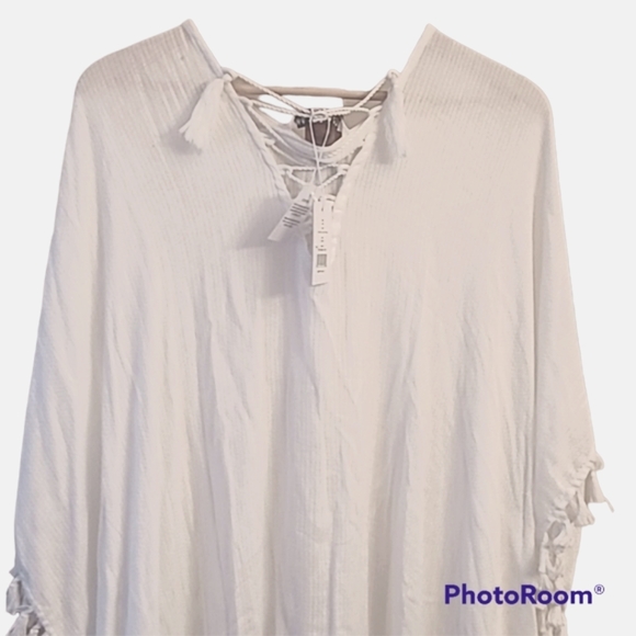 NWT Walter Baker Ivory Tassel Acapulco Kaftan - Picture 3 of 9